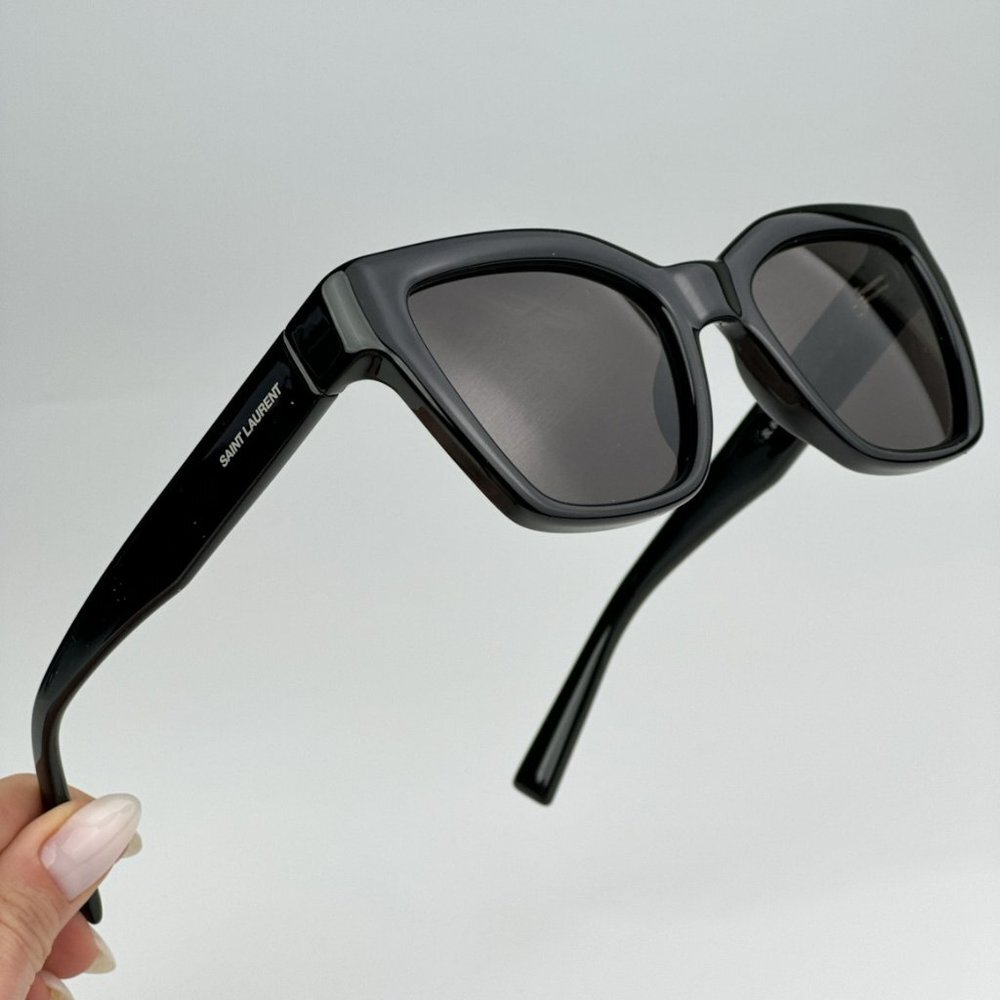 Saint Laurent SL641 001 BRAND NEW Sunglasses Black Cat Eye Unisex - Picture 2 of 14